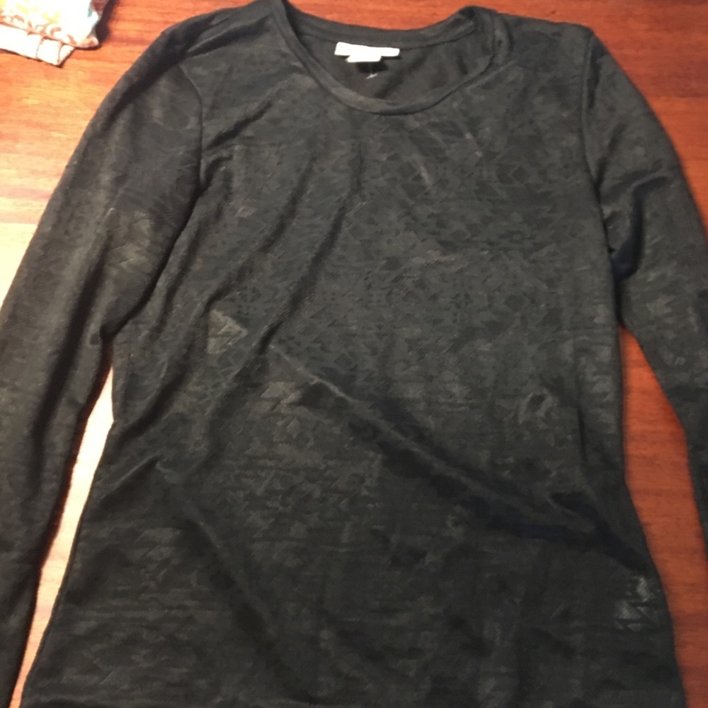 Black Long sleeve patterned Tee